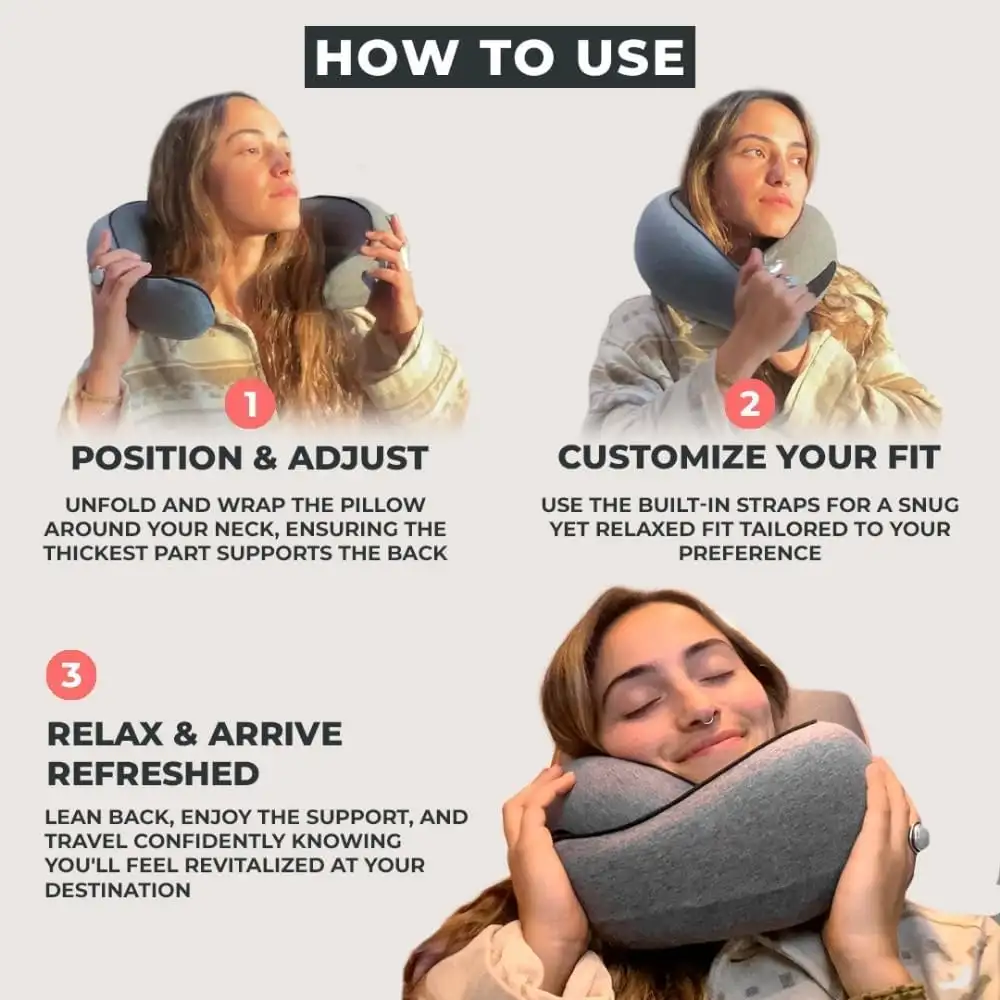 FlyHugz Neck Travel Pillow  Memory Foam Neck Pillow for Comfort on Airplane  Compact and Ergonomic Design - 619vMRN4n1L._AC_SL1000_